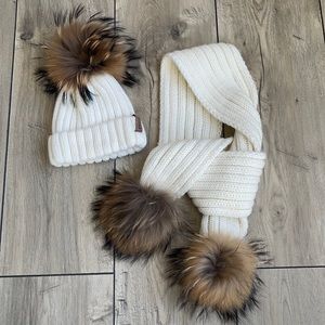 Furtalk Toddler Girl Pom Pom Hat with Scarf